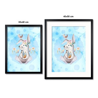Hare with flowers kids Poster