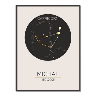 Capricorn constellation custom name poster
