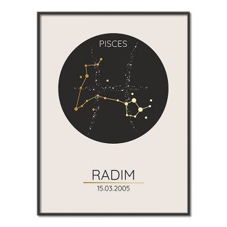 Pisces constellation custom name poster