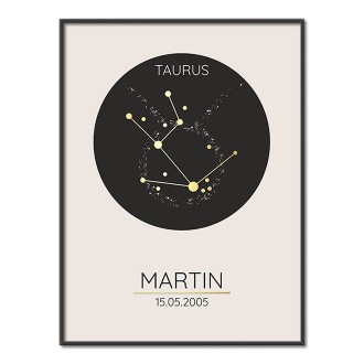 Taurus constellation custom name poster