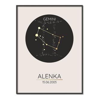 Gemini constellation custom name poster