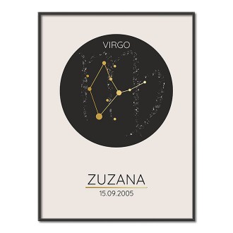 Virgo constellation custom name poster