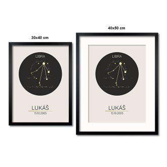 Libra constellation custom name poster