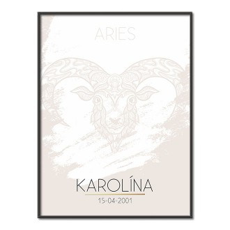 Zodiac sign Aries custom name poster