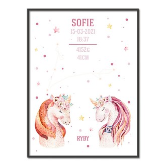 Unicorns and Pisces Constellation poster