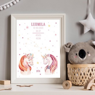 Unicorns and Taurus constellation poster