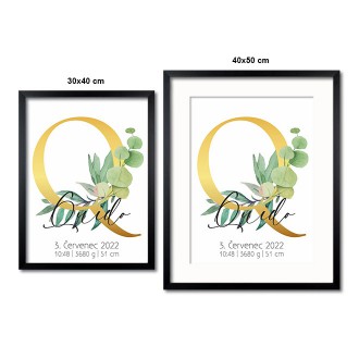 Personalized Poster Baby Birth - Alphabet "Q"
