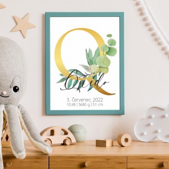 Personalized Poster Baby Birth - Alphabet "Q"