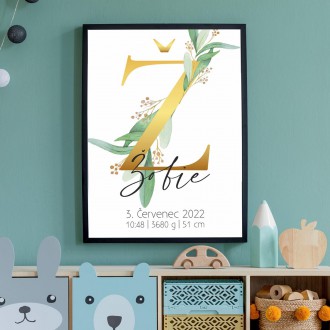 Personalized Poster Baby Birth - Alphabet "Ž"