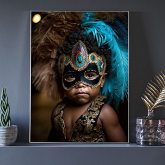 Little boy with a carnival mask