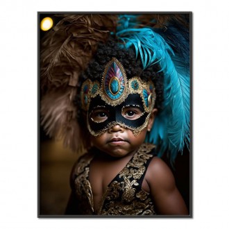 Little boy with a carnival mask