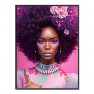 Afro with flowers