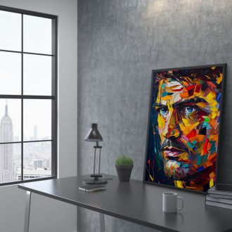 Modern art - colorful face of a man