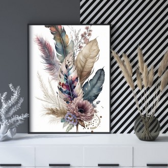 Collage of flowers and feathers 3