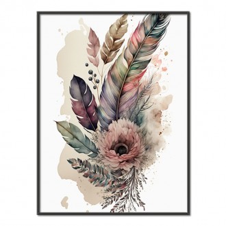 Collage of flowers and feathers 1