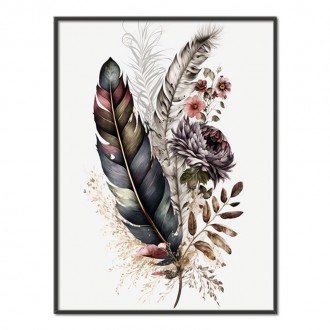 Collage of flowers and feathers 4