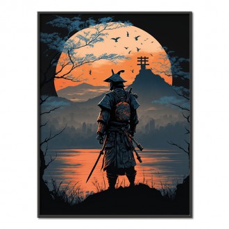 Samurai at sunset