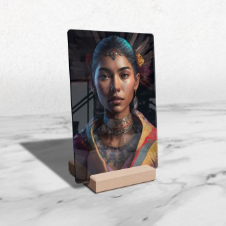 Acrylic glass Indian woman