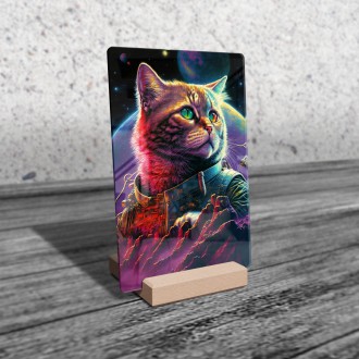 Acrylic glass Space cat