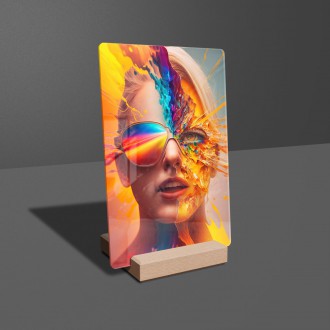 Acrylic glass Colorful face
