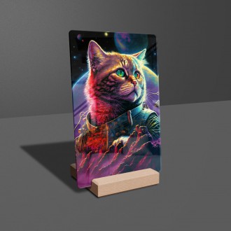 Acrylic glass Space cat