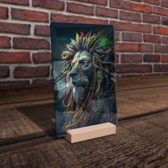 Acrylic glass Rastafarian Lion 2