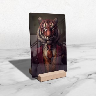 Acrylic glass A tiger in a suit
