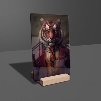 Acrylic glass A tiger in a suit