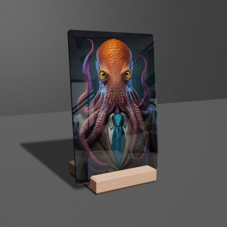 Acrylic glass Octopus in a suit