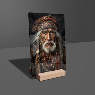Acrylic glass Old Native American man