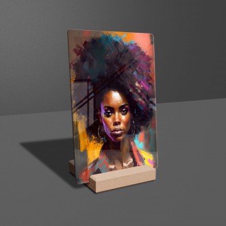 Acrylic glass Modern Art - Afro American Woman 2