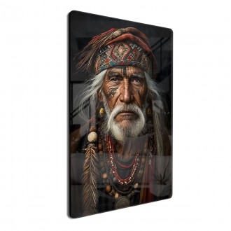 Acrylic glass Old Native American man
