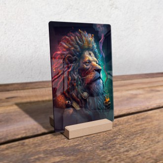 Acrylic glass Rastafarian lion