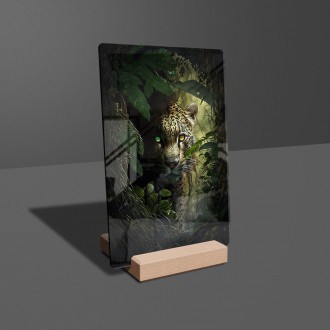 Acrylic glass Jaguar in the jungle