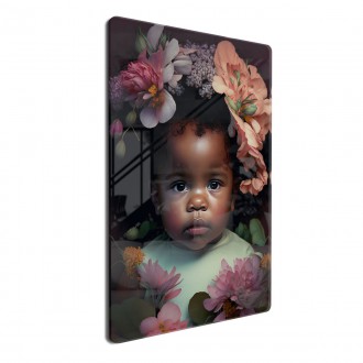 Acrylic glass Child in flowers