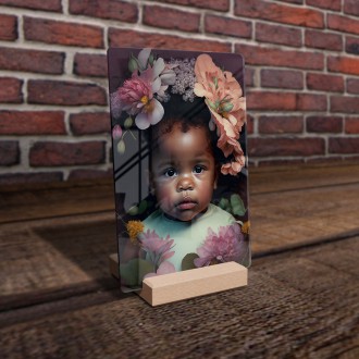 Acrylic glass Child in flowers
