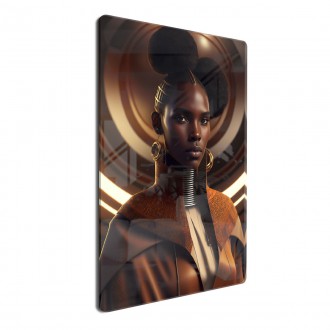 Acrylic glass African woman in traditional dress