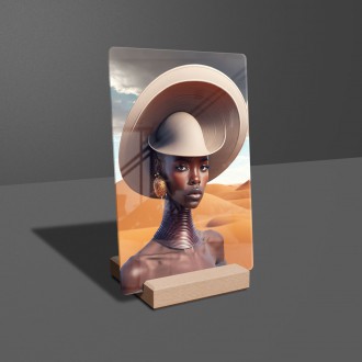 Acrylic glass Model in a hat 1