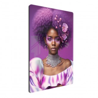 Acrylic glass Purple Afro 1