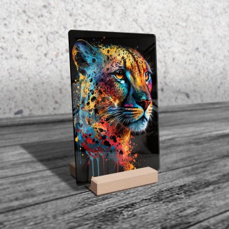 Acrylic glass Cheetah in colors