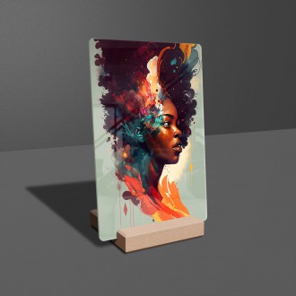 Acrylic glass Modern art - Female face in paint