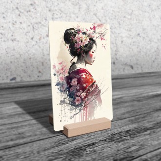 Acrylic glass Japanese girl with sakura 2