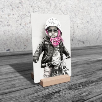 Acrylic glass Little biker girl