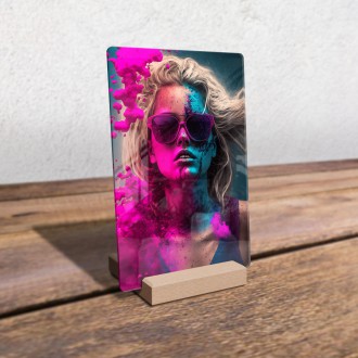 Acrylic glass Girl in colored dust