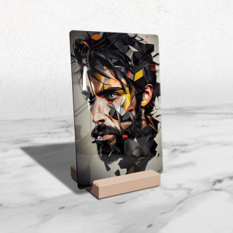 Acrylic glass Oil painting - Geometric face