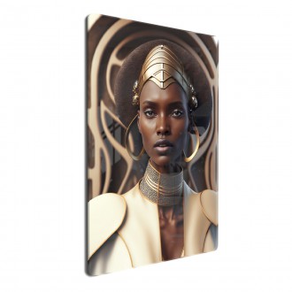 Acrylic glass African woman in traditional dress 1