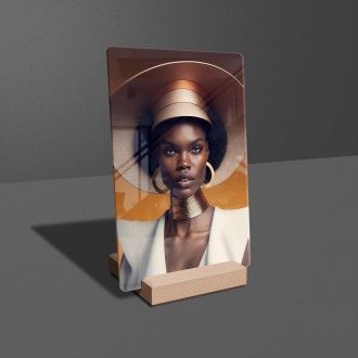 Acrylic glass Model in a hat