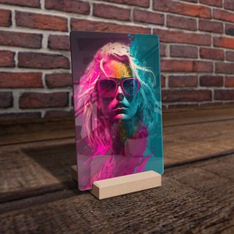 Acrylic glass Girl in colored dust 3