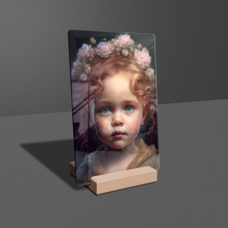 Acrylic glass Little girl with flowers in her hair