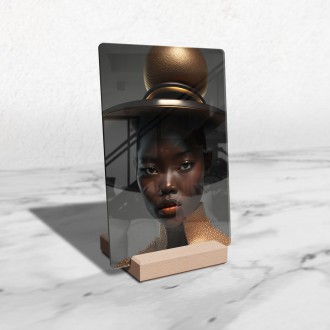 Acrylic glass Model in a hat 4